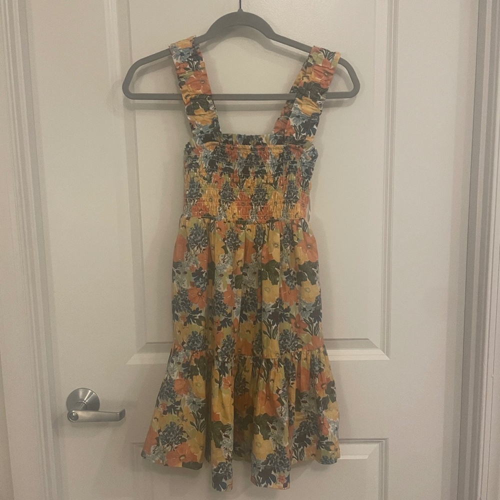 XS Abercrombie Smocked Bodice Easy Mini Dress in Floral Print